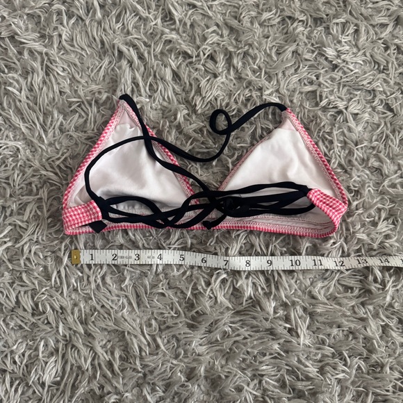 Guess Pink & White Gingham Halter Bikini Top & Bottom Set - Picture 6 of 12